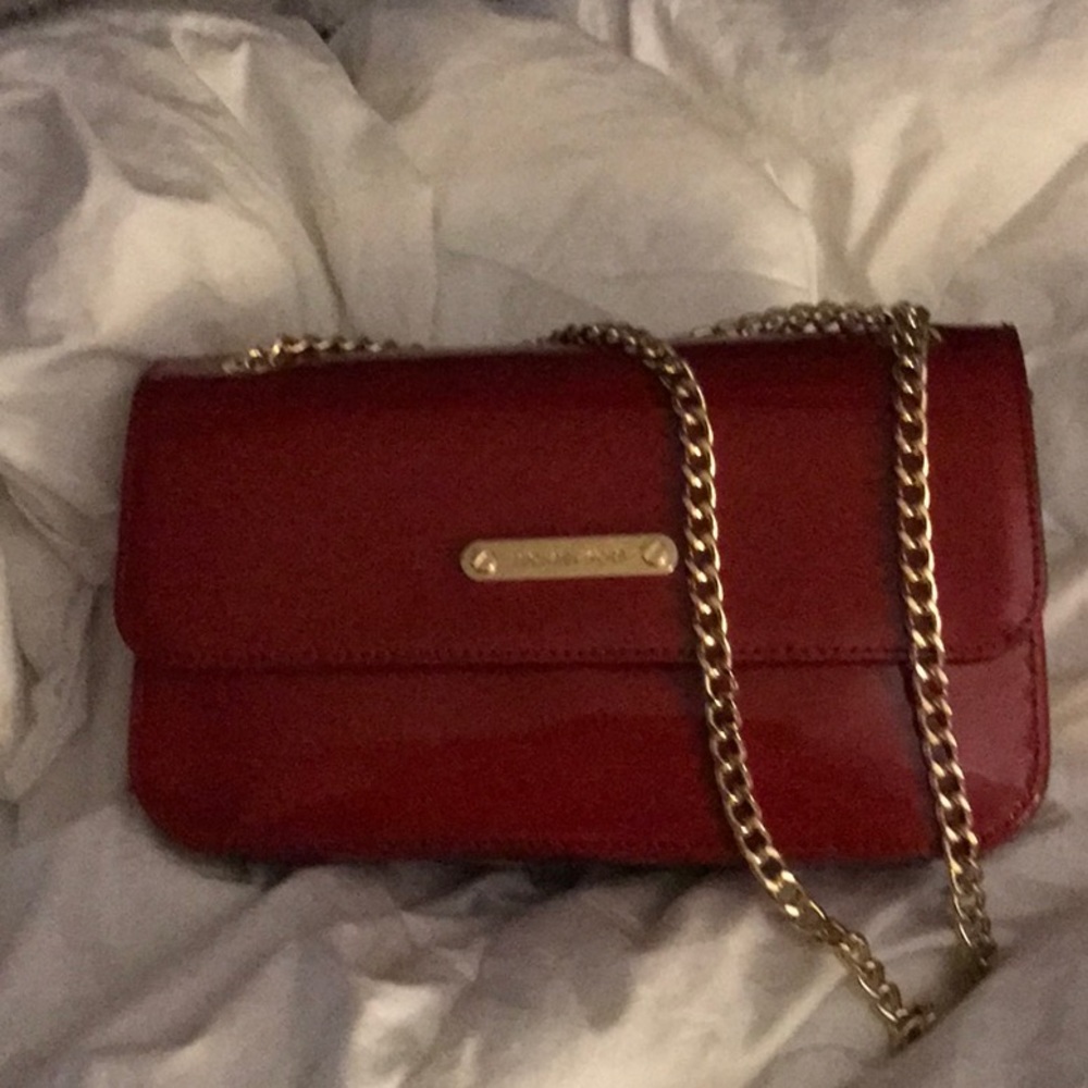 NWT Michael Kors red patent evening bag